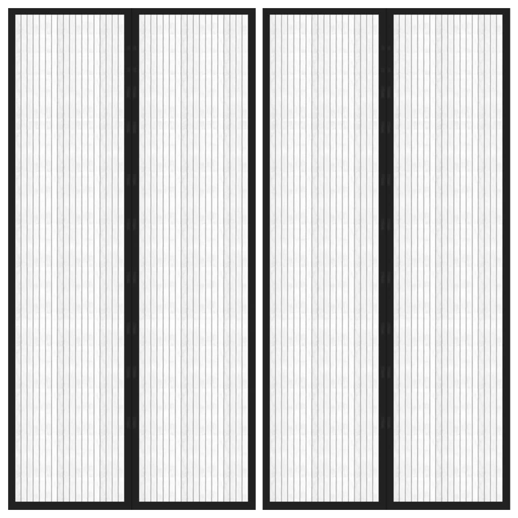 vidaXL Insectendeurgordijnen 2 st magnetisch 200x80 cm zwart