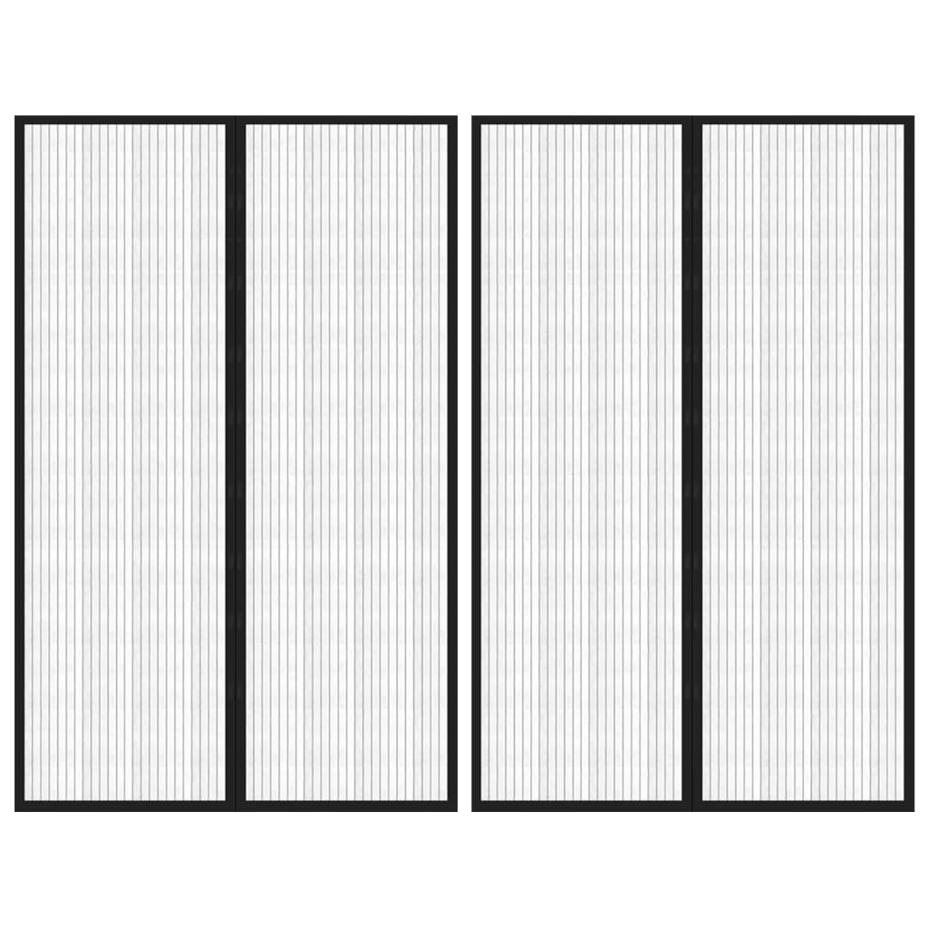 vidaXL Insectendeurgordijnen 2 st magnetisch 200x80 cm zwart