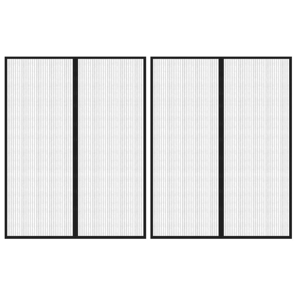 vidaXL Insectendeurgordijnen 2 st magnetisch 200x80 cm zwart