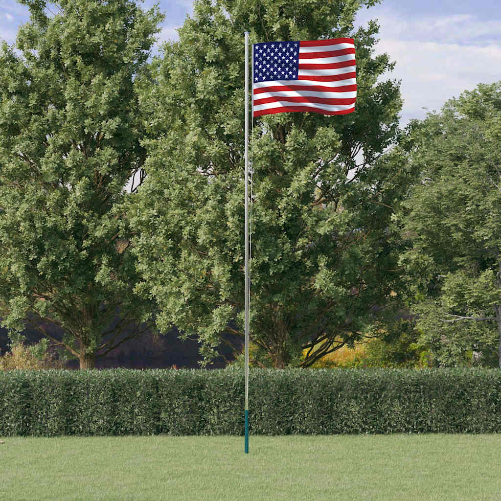 vidaXL Sectional Flagpole 6.08 m Aluminium Silver