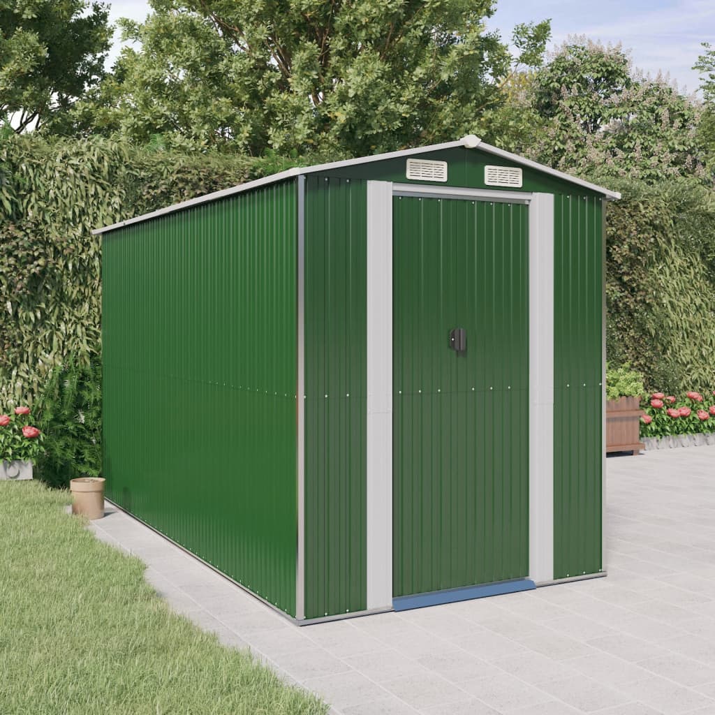 vidaXL Tuinschuur 192x191x223 cm gegalvaniseerd staal groen