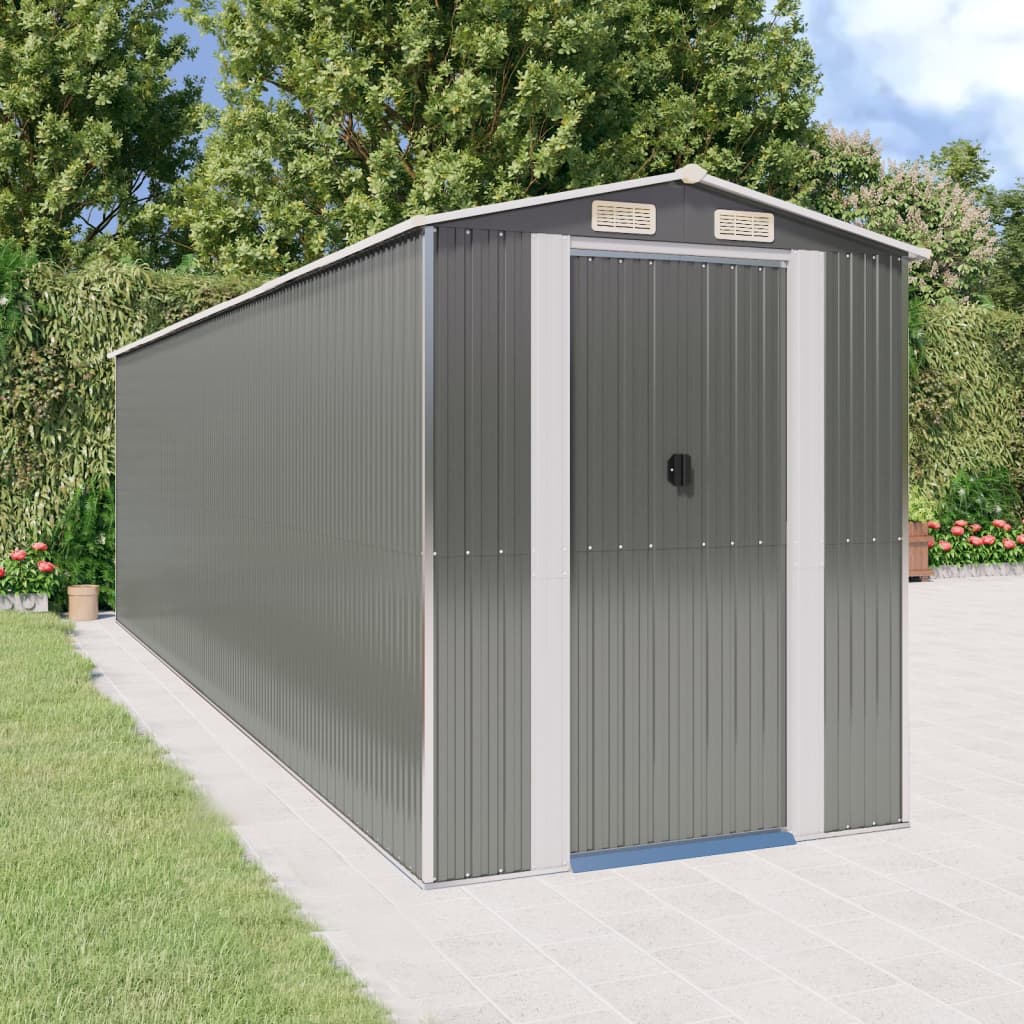 vidaXL Tuinschuur 192x191x223 cm gegalvaniseerd staal lichtgrijs