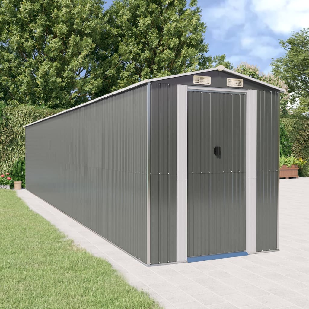 vidaXL Tuinschuur 192x191x223 cm gegalvaniseerd staal lichtgrijs