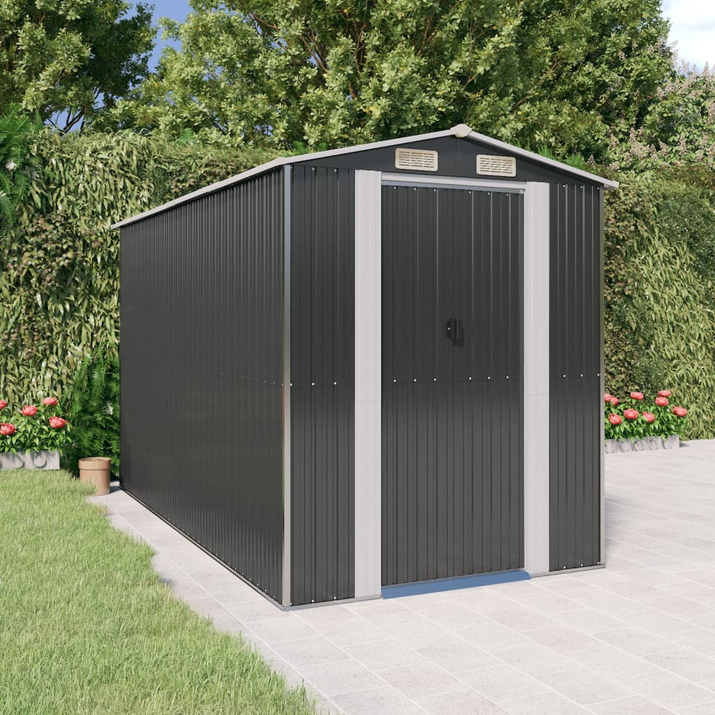 vidaXL Tuinschuur 192x191x223 cm gegalvaniseerd staal antracietkleurig