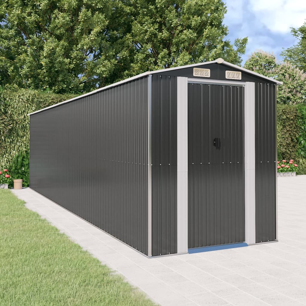 vidaXL Tuinschuur 192x191x223 cm gegalvaniseerd staal antracietkleurig
