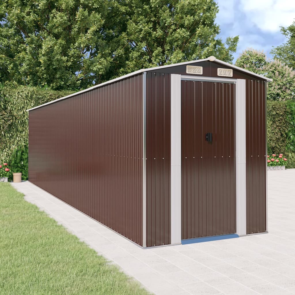 vidaXL Tuinschuur 192x191x223 cm gegalvaniseerd staal donkerbruin