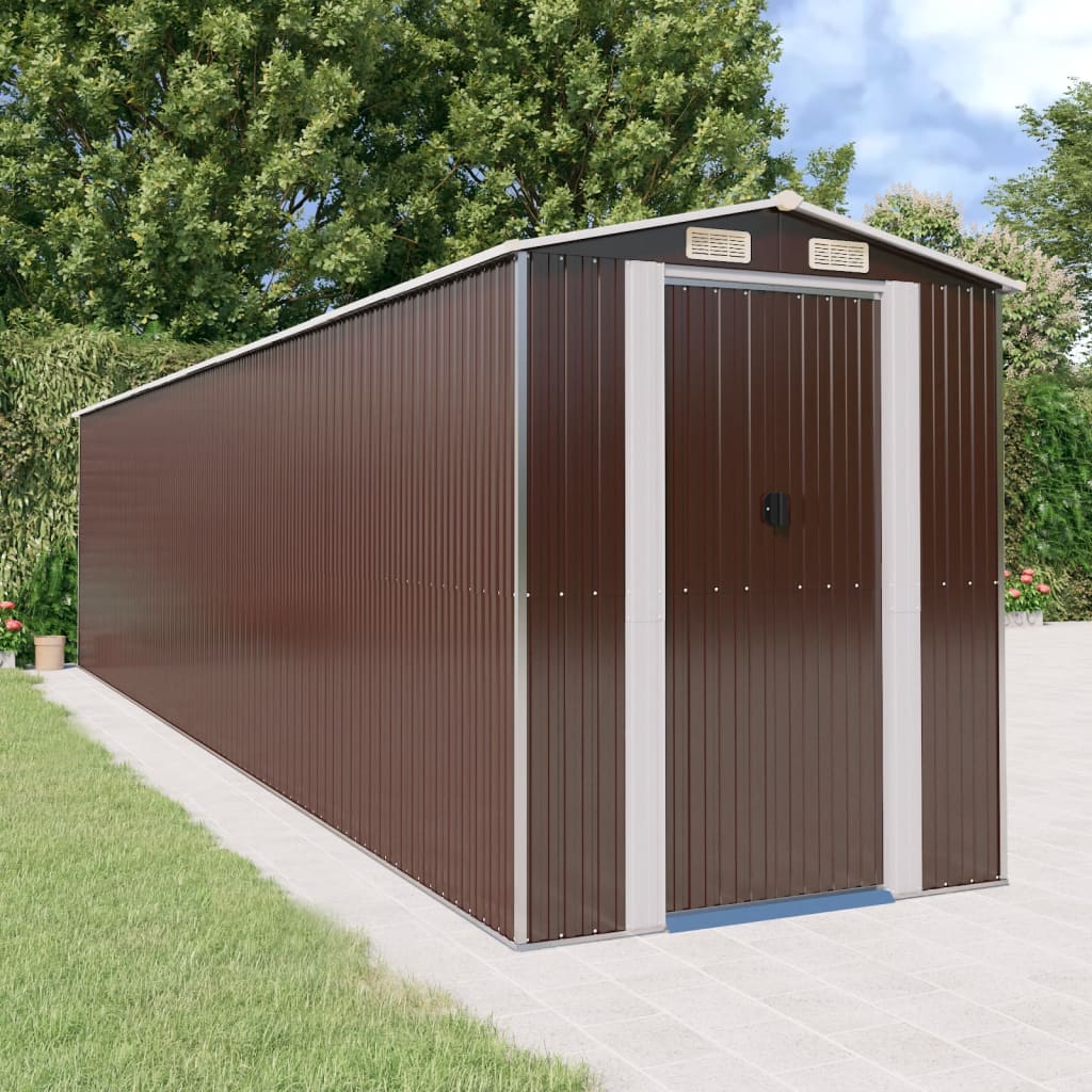 vidaXL Tuinschuur 192x191x223 cm gegalvaniseerd staal donkerbruin