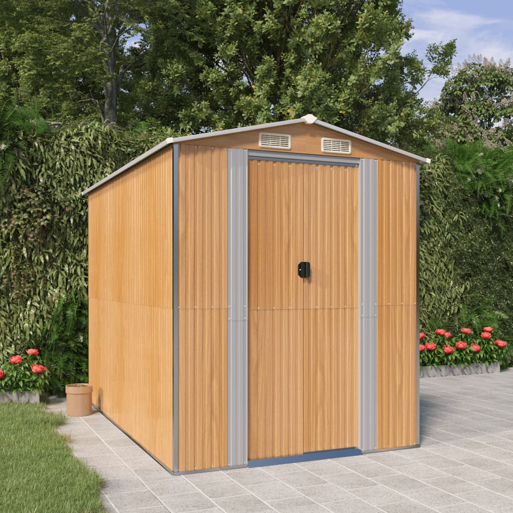 vidaXL Tuinschuur 192x191x223 cm gegalvaniseerd staal lichtbruin