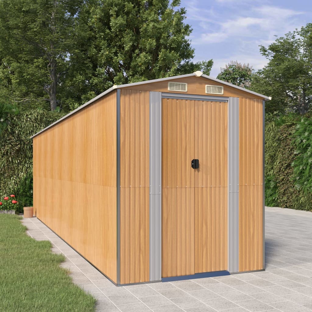 vidaXL Tuinschuur 192x191x223 cm gegalvaniseerd staal lichtbruin