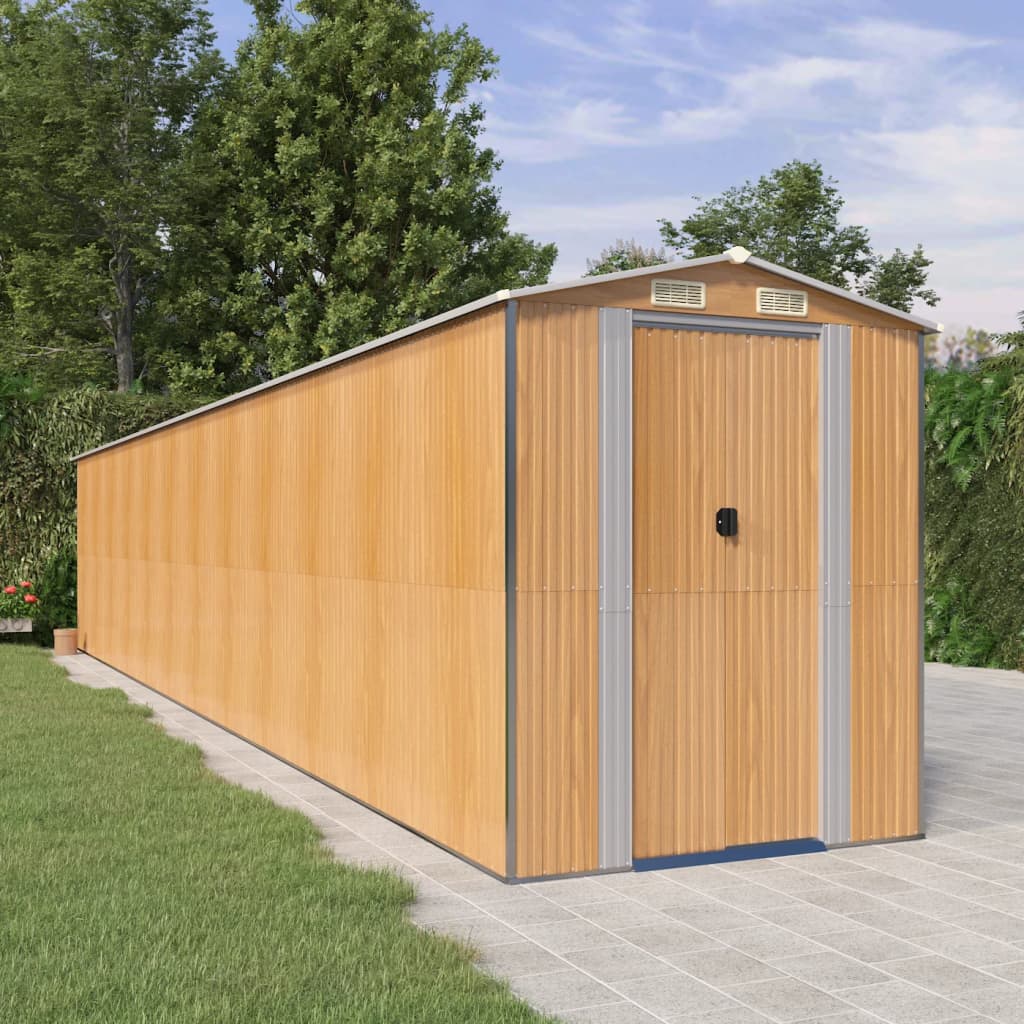 vidaXL Tuinschuur 192x191x223 cm gegalvaniseerd staal lichtbruin