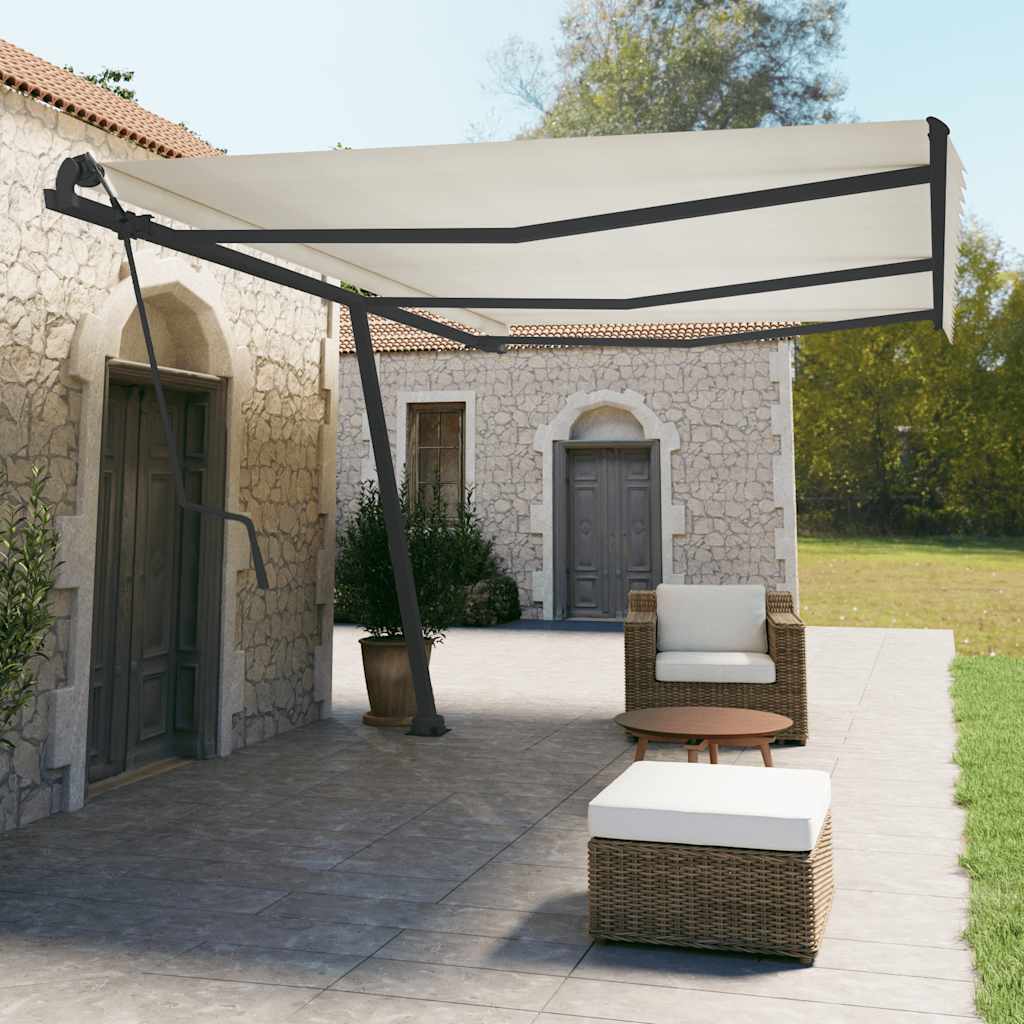 vidaXL Luifelpaalset 300x245 cm ijzer wit