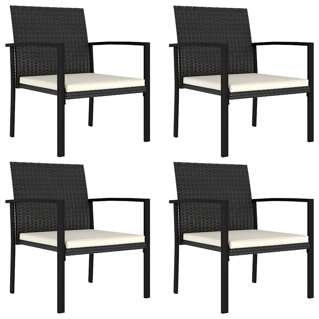 vidaXL Garden Chairs 2 pcs poly rattan black