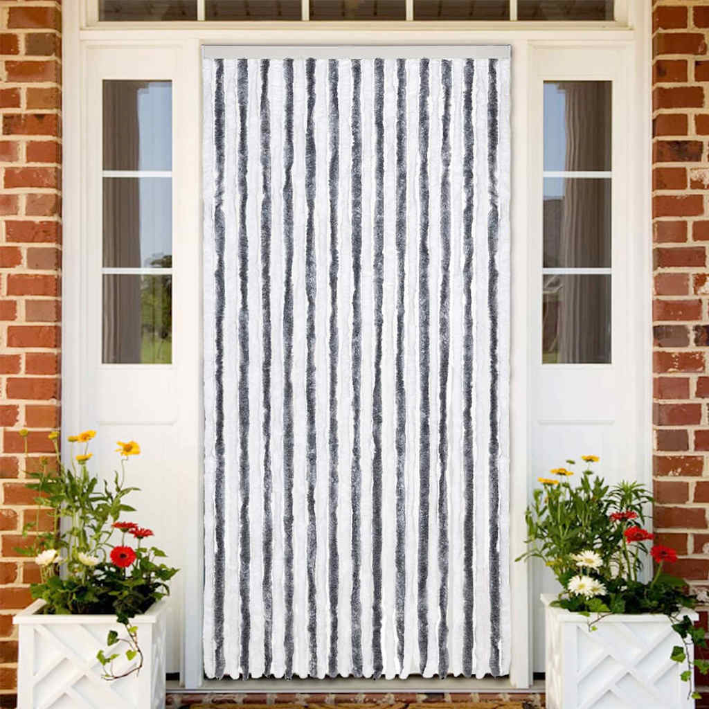 vidaXL Vliegengordijn 90x220 cm chenille beige en lichtbruin