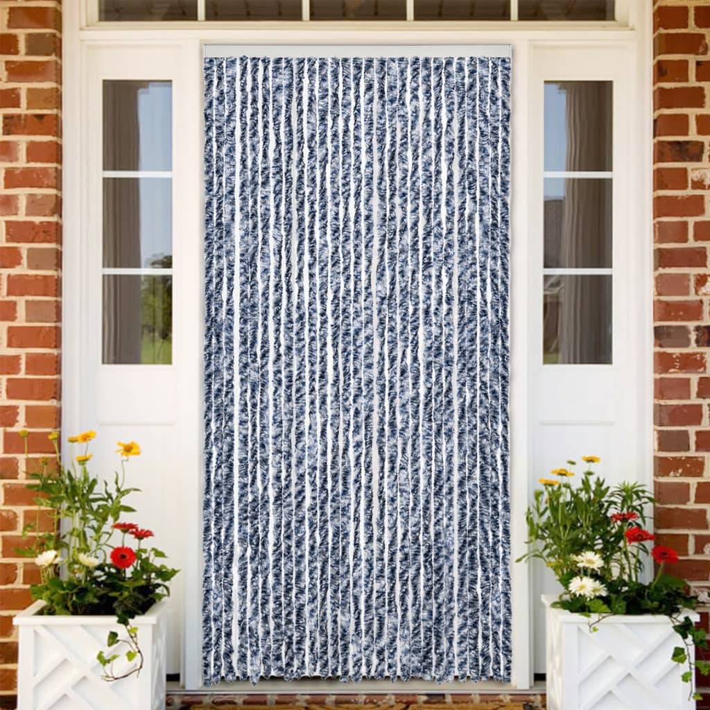vidaXL Vliegengordijn 90x220 cm chenille beige en lichtbruin