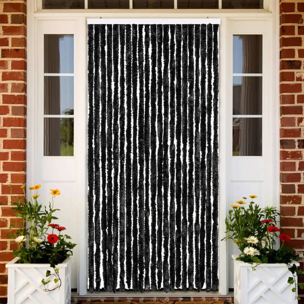 vidaXL Vliegengordijn 90x220 cm chenille beige en lichtbruin