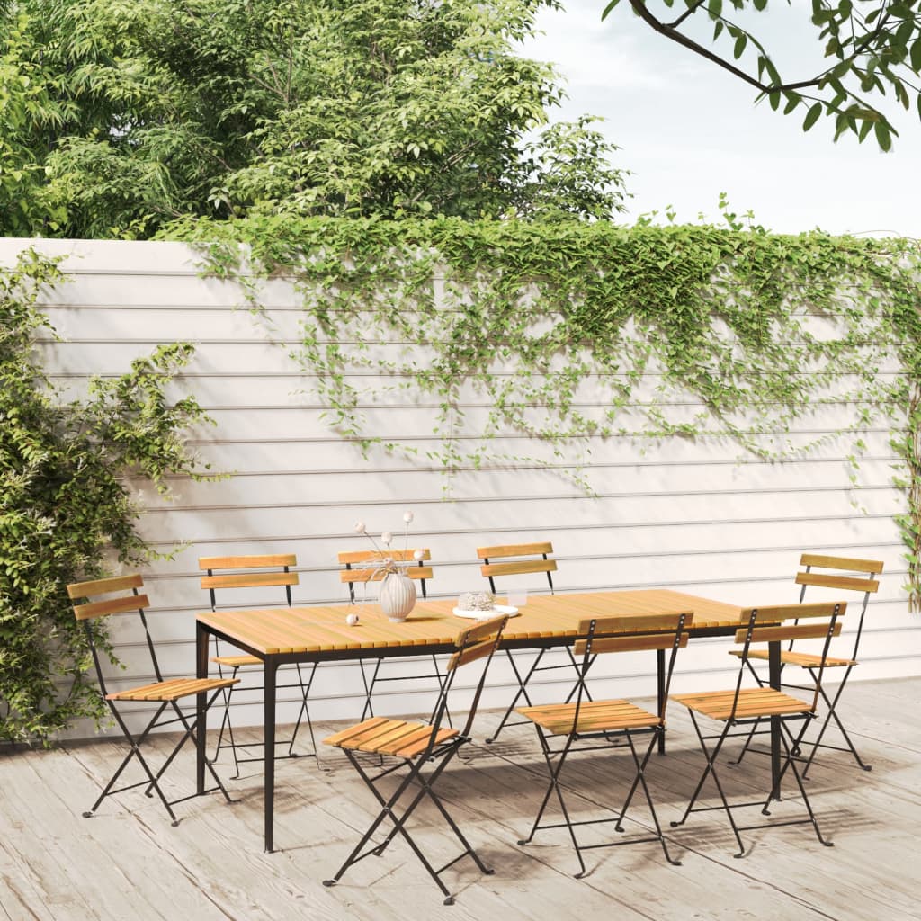 vidaXL Tuinstoelen 2 st inklapbaar staal en massief acaciahout