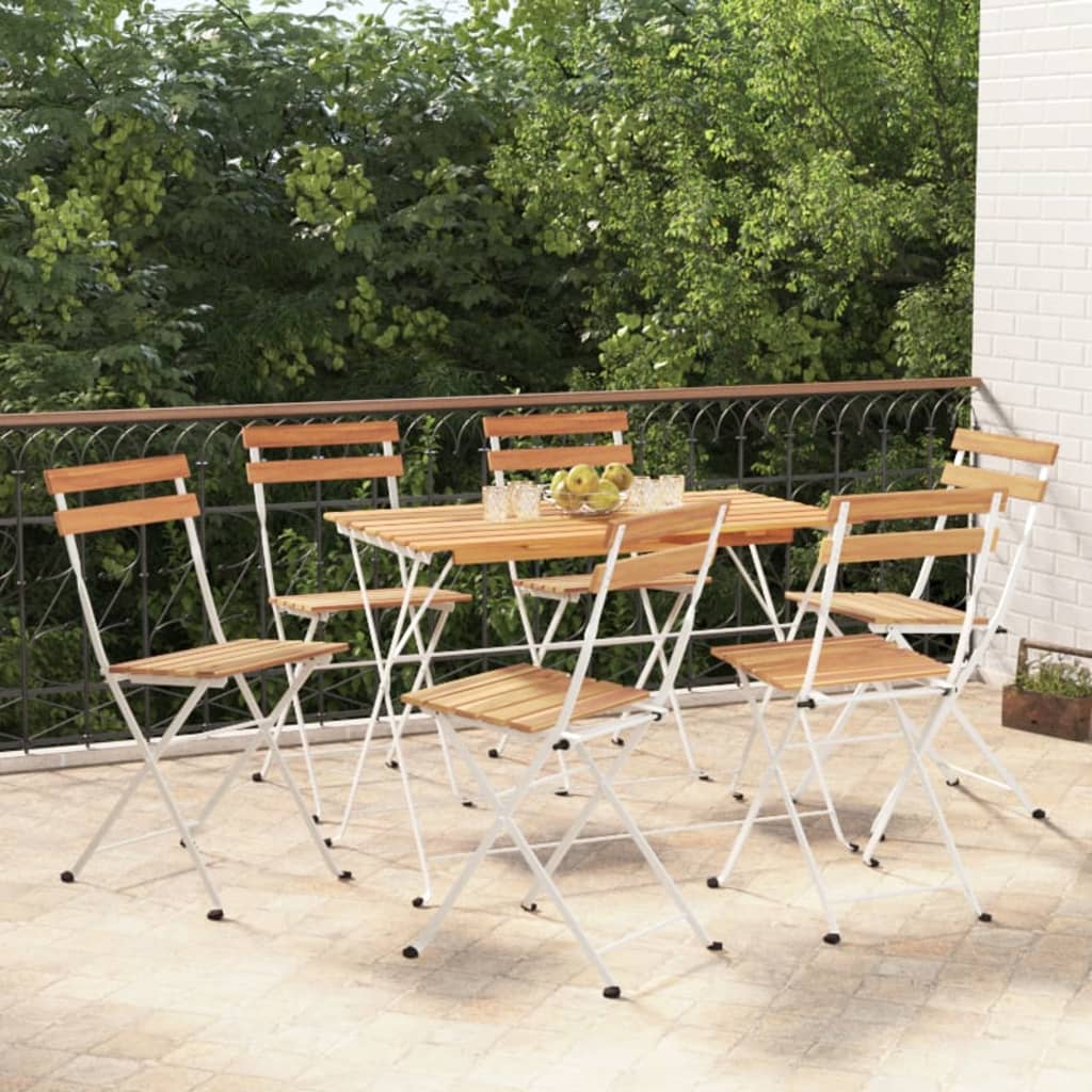 vidaXL Tuinstoelen 2 st inklapbaar staal en massief acaciahout