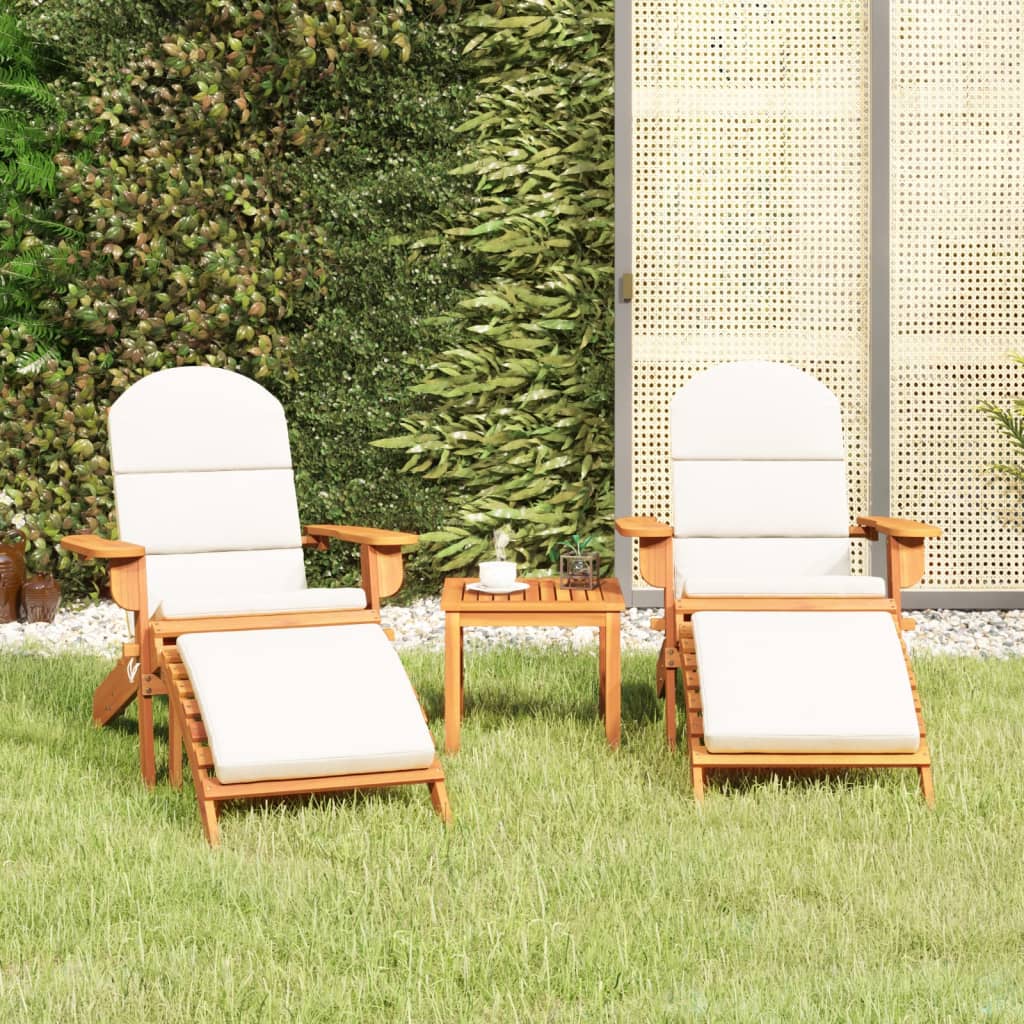 vidaXL 3-delige Loungeset Adirondack massief acaciahout