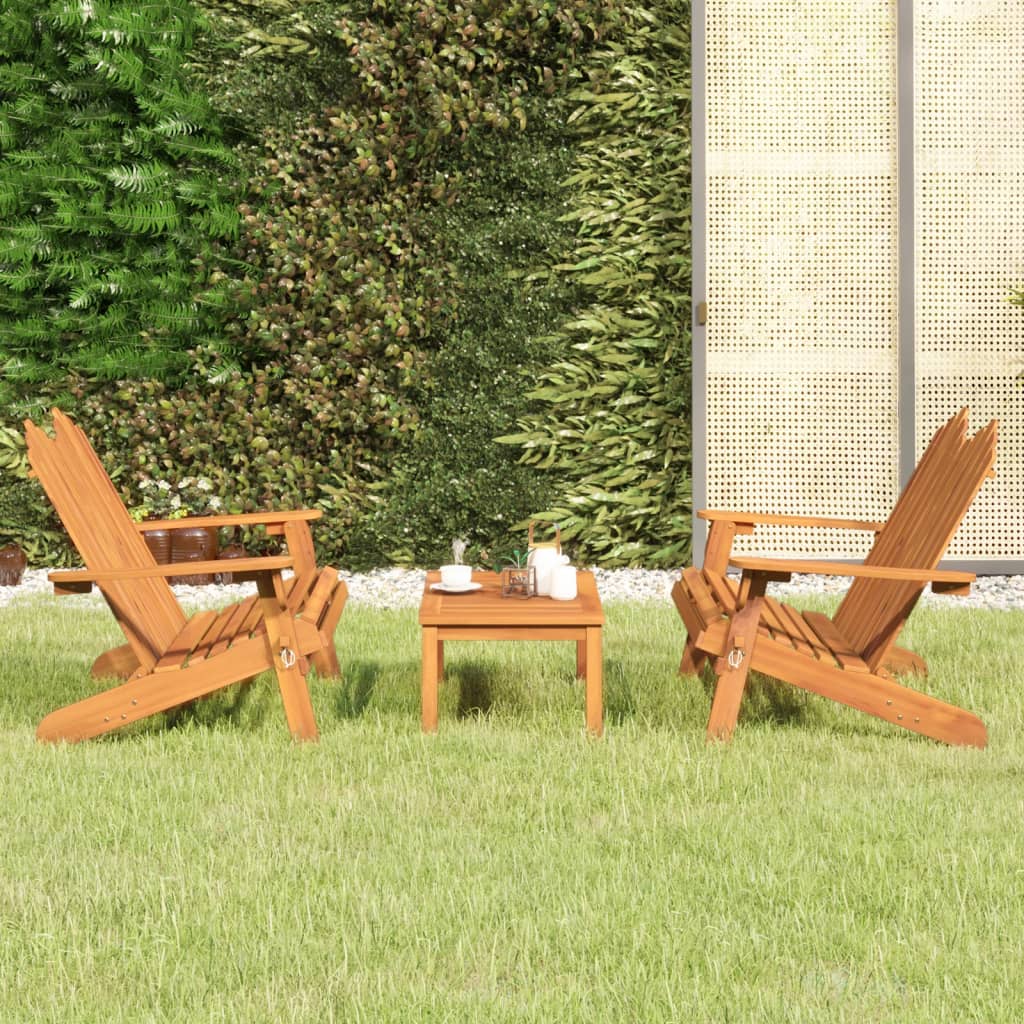 vidaXL 4-delige Loungeset Adirondack massief acaciahout
