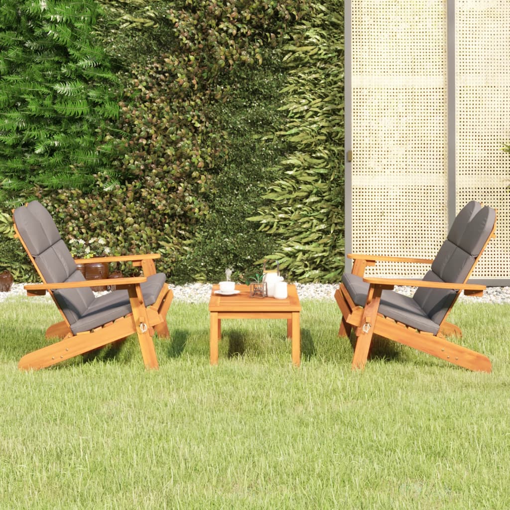 vidaXL 4-delige Loungeset Adirondack massief acaciahout