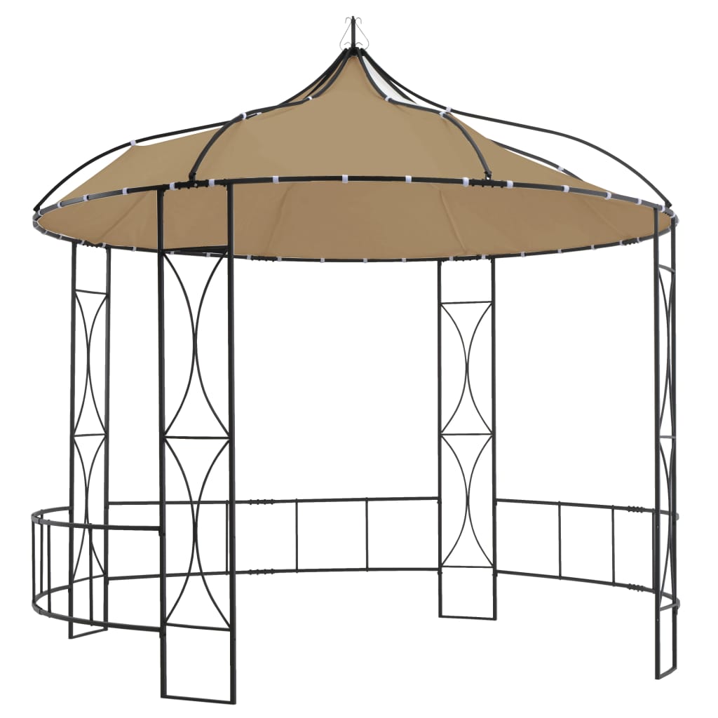 vidaXL Round Gazebo 300x290 cm White