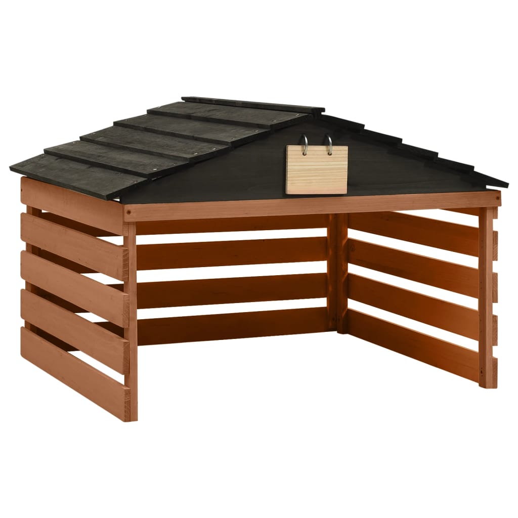 vidaXL Overkapping voor grasmaaier 78x74x54 cm vurenhout zwart en wit