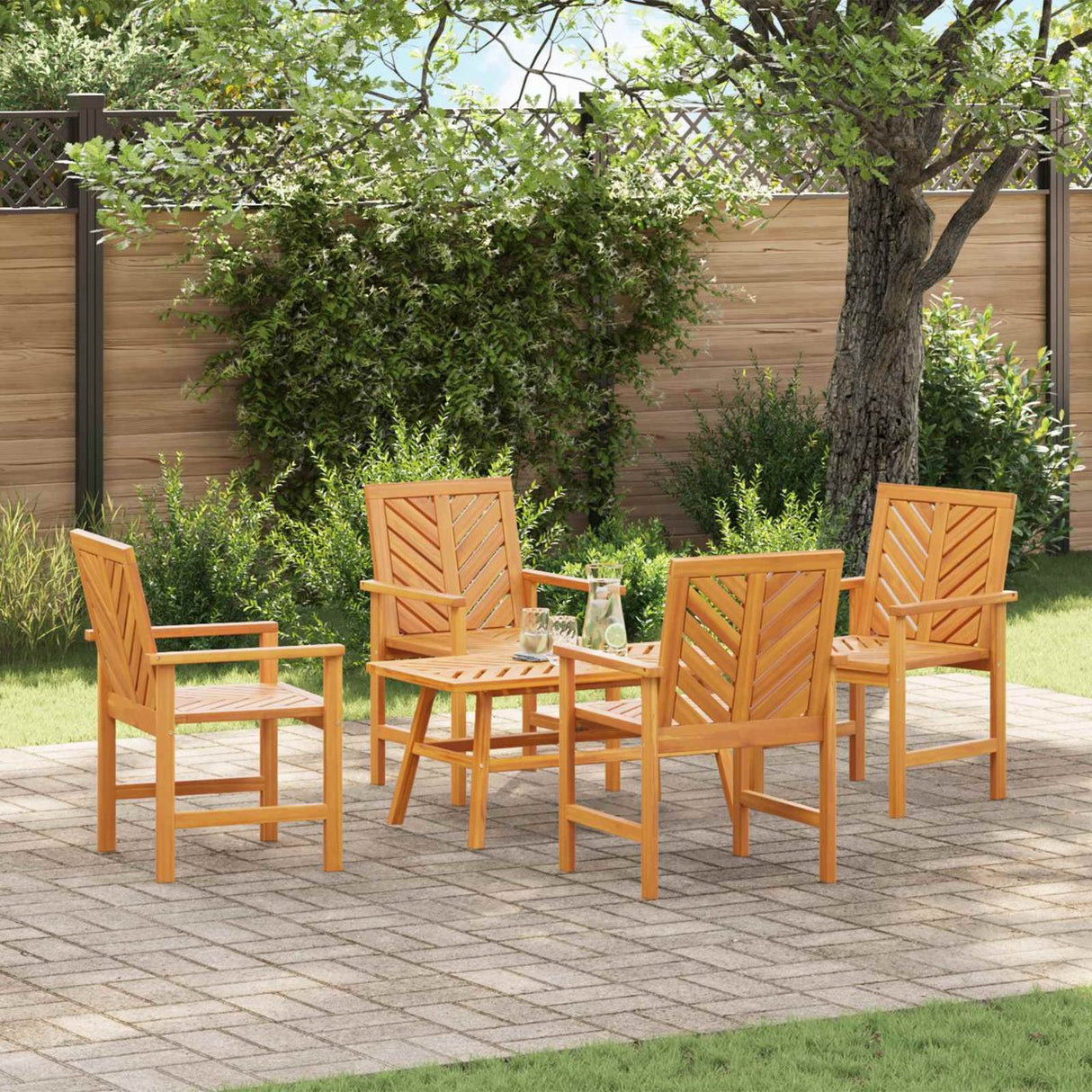 vidaXL Tuin loungeset 4 pcs Bruin Massief Acacia Hout