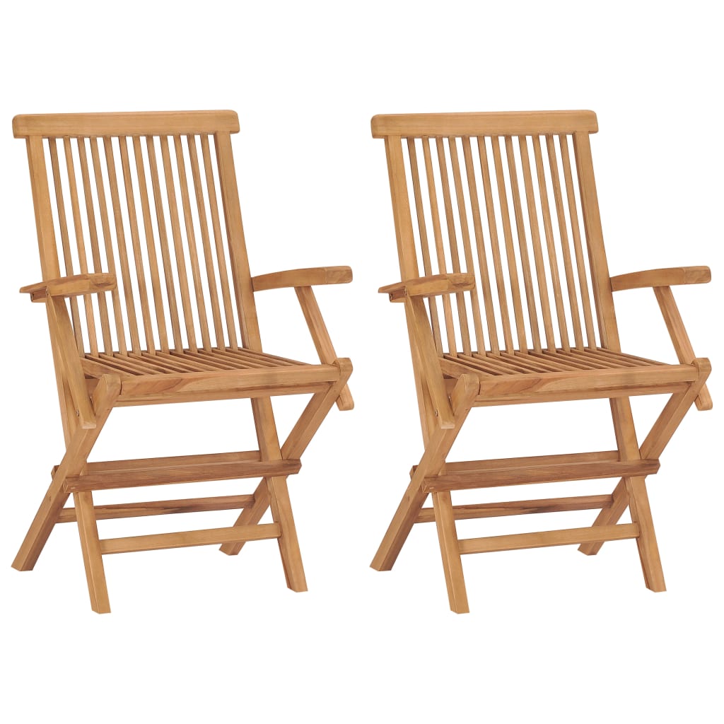 vidaXL Garden Chairs 4 pcs folding solid teakwood