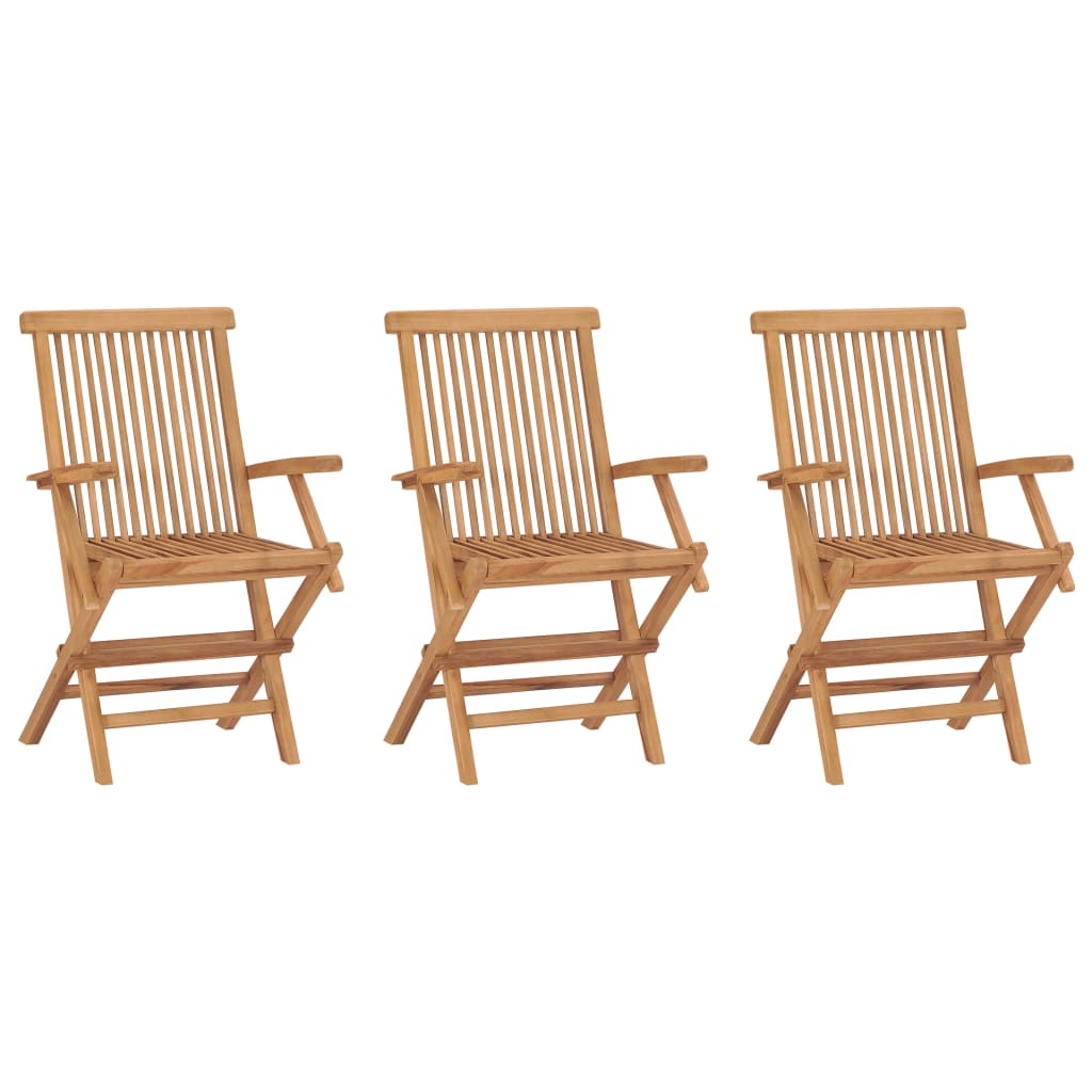vidaXL Garden Chairs 4 pcs folding solid teakwood