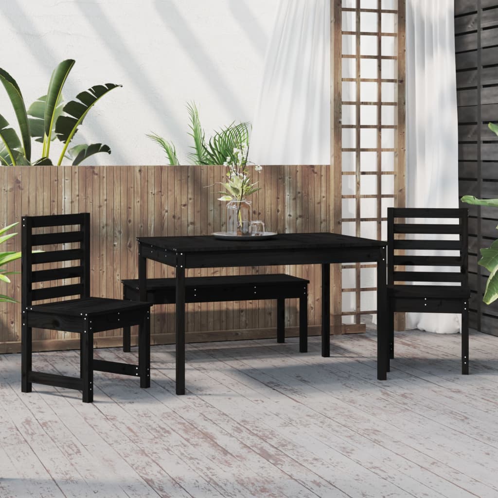 vidaXL 4-delige Tuinset massief grenenhout grijs