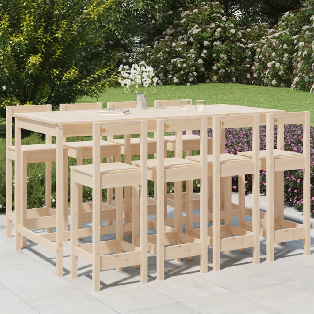 vidaXL 9-piece Bar Set Solid Pinewood