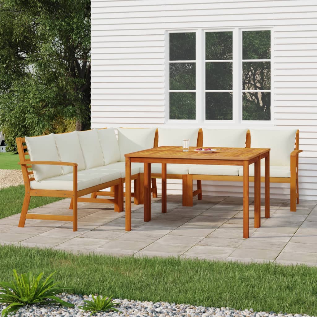 vidaXL 4-Piece Garden Lounge Set with Cushions Solid Acacia Wood