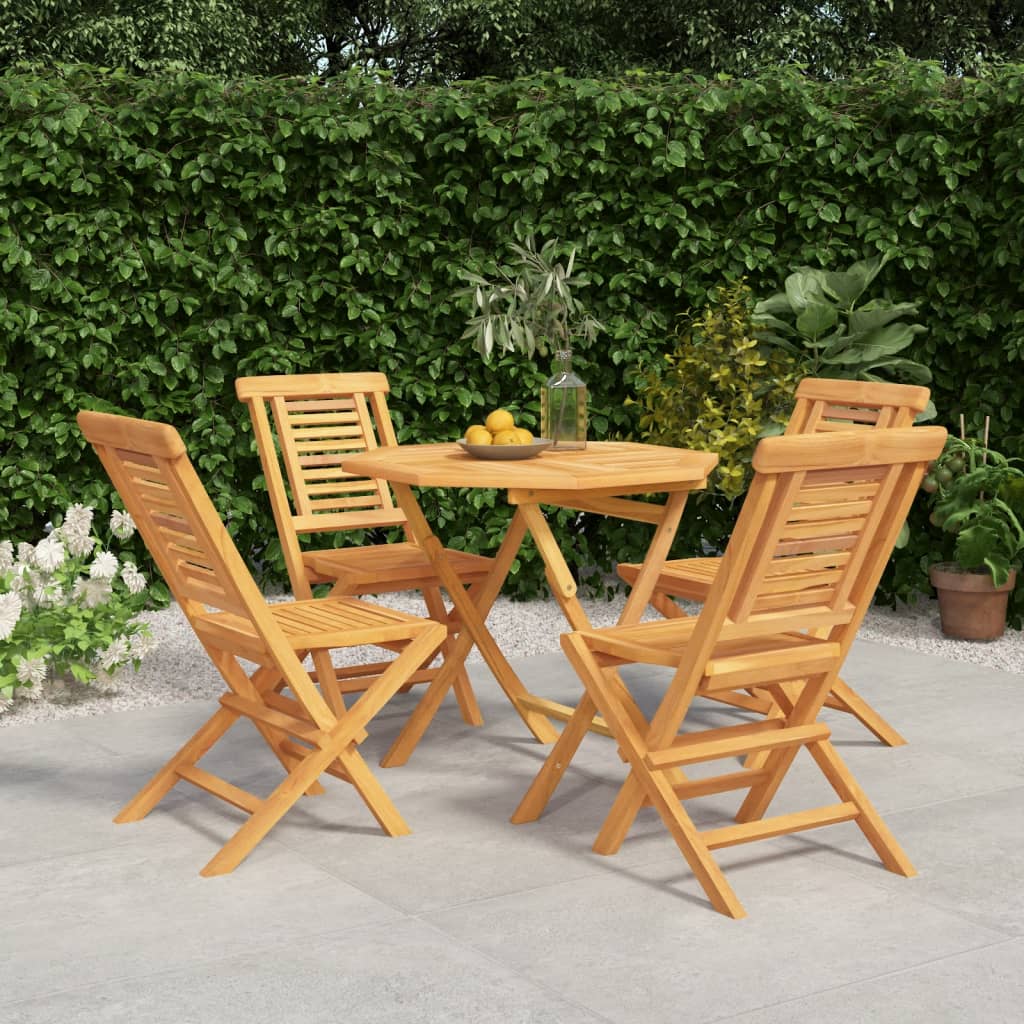 vidaXL 5-delige Tuinset massief teakhout