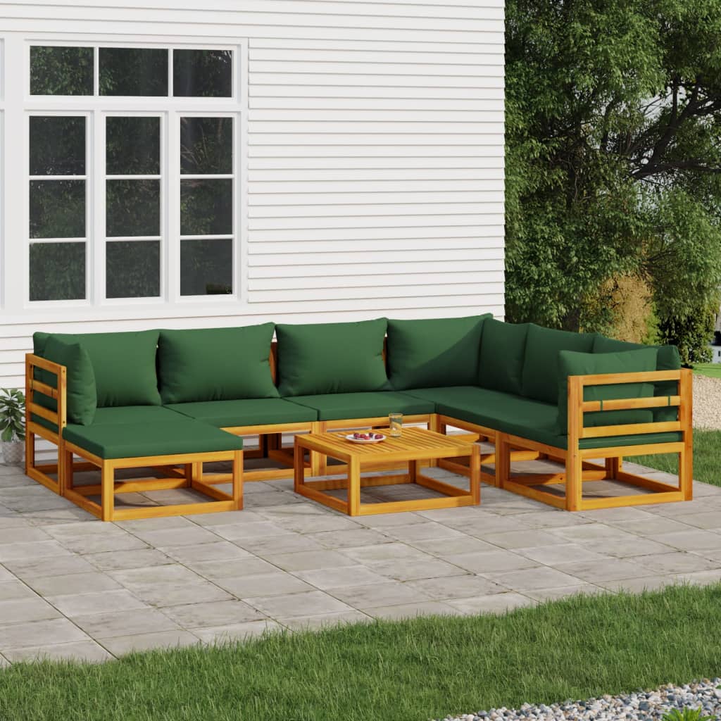 vidaXL 6-delige Loungeset met taupe kussens massief hout