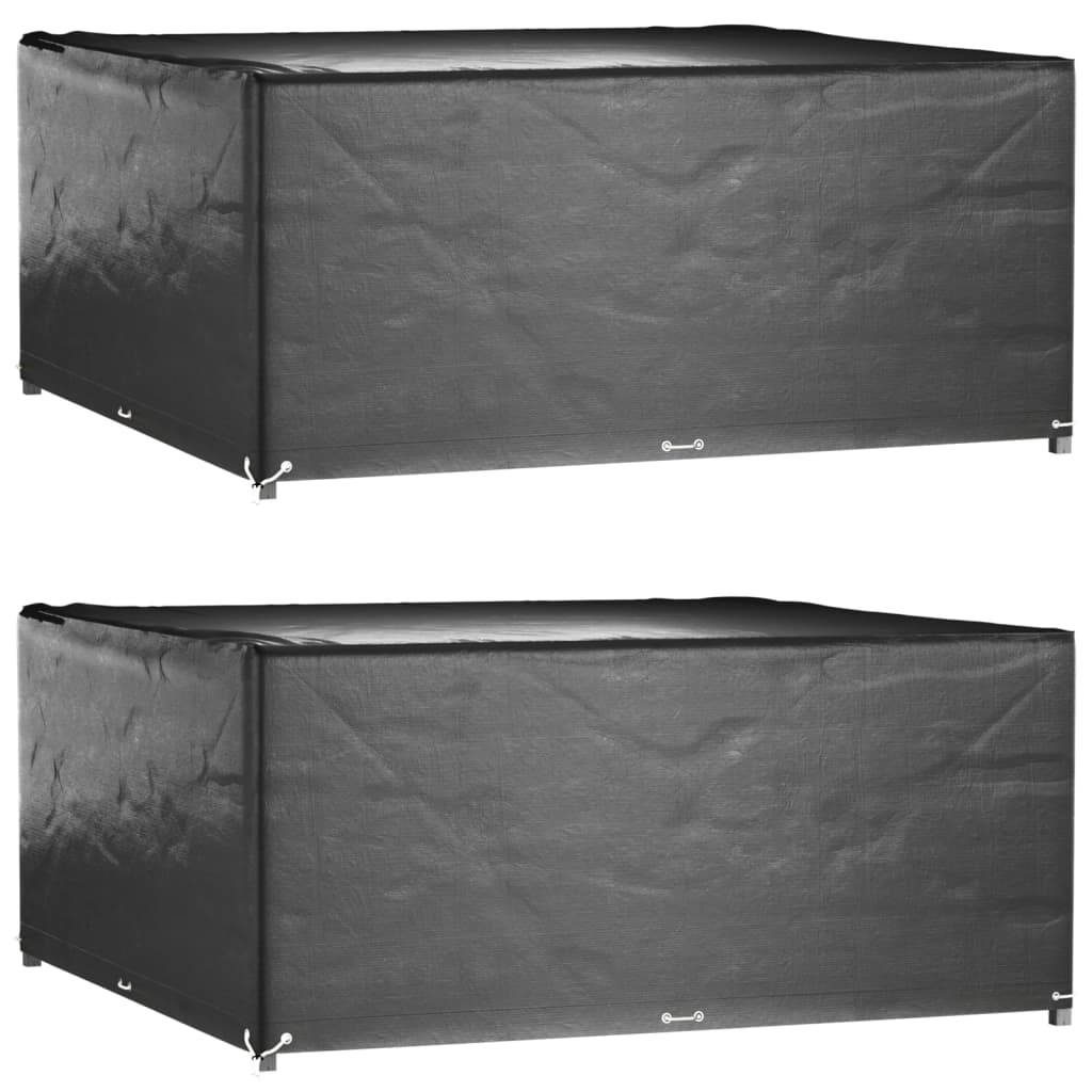 vidaXL Tuinmeubelhoezen poly rattan 2 st 4-persoons 113x113 cm