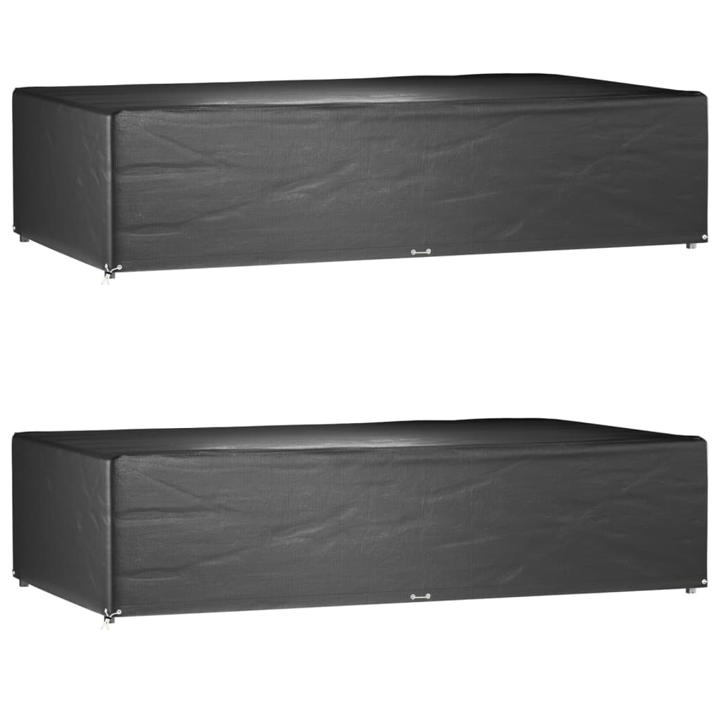 vidaXL Tuinmeubelhoezen poly rattan 2 st 4-persoons 113x113 cm