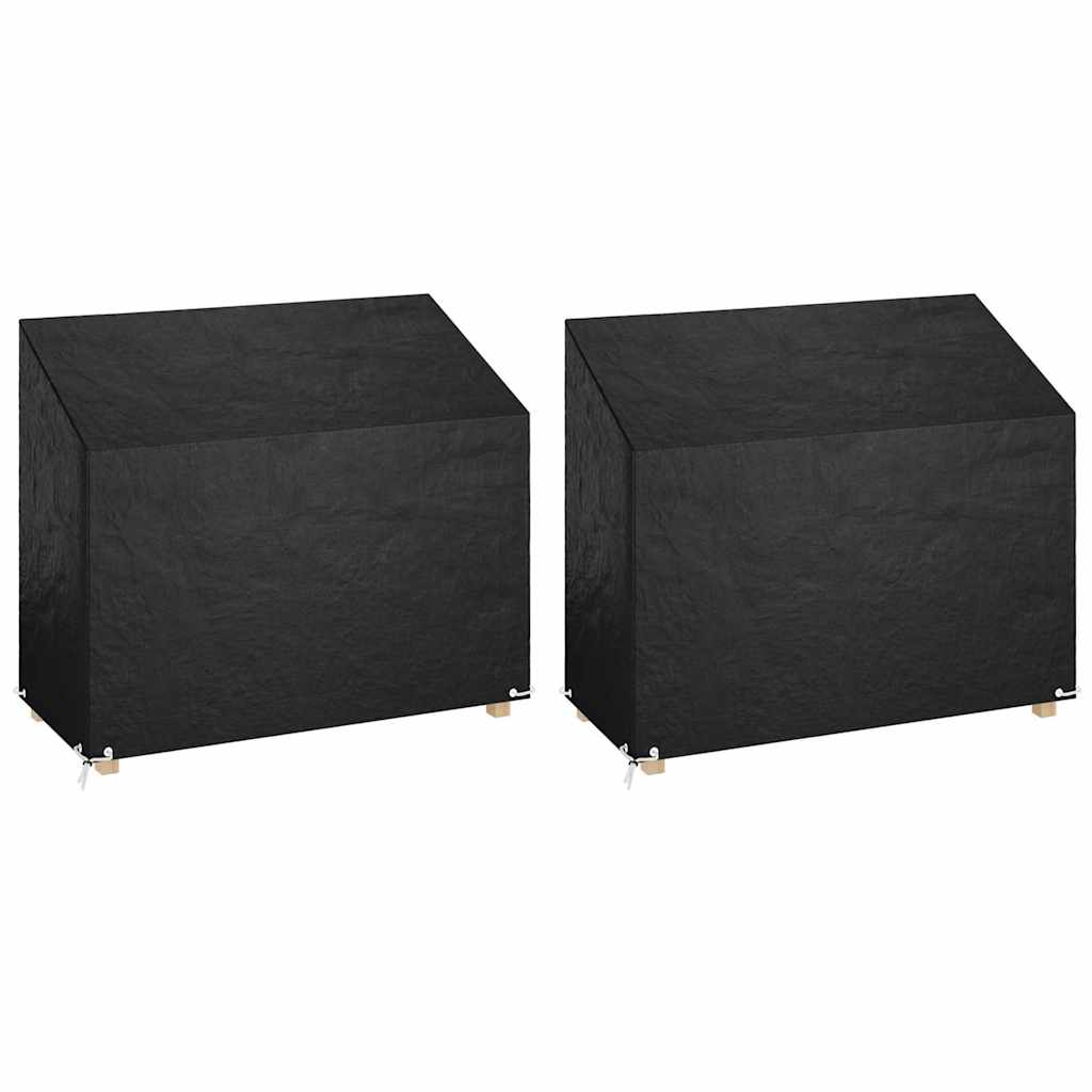 vidaXL Tuinbankhoezen 2 st 8 oogjes 130x70x70/88 cm polyetheen