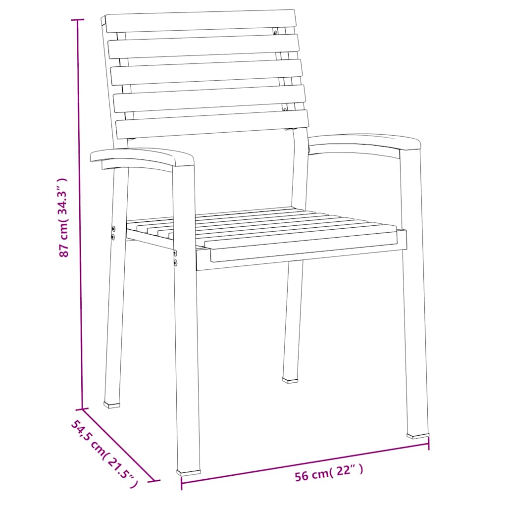 vidaXL 5-piece Garden Dining Set Solid Acacia Wood and Metal