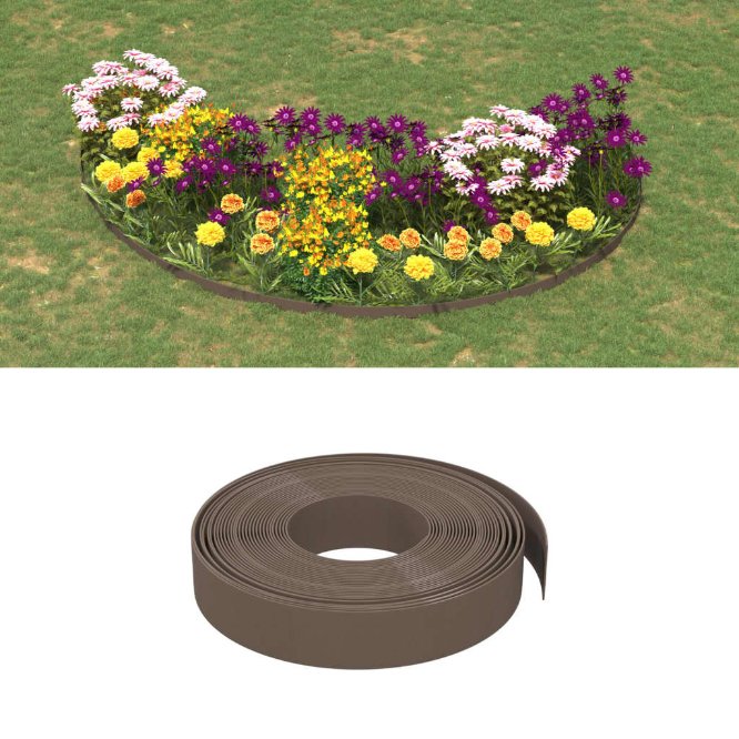 vidaXL Garden Edging 10 m 10 cm Polyethylene Grey