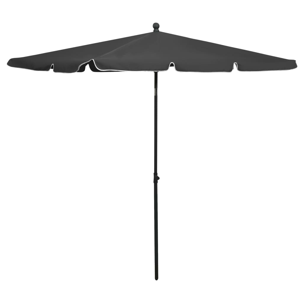 vidaXL Parasol met paal 210x140 cm zandkleurig
