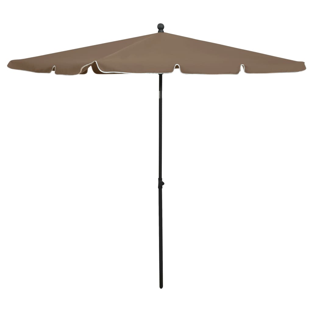 vidaXL Parasol met paal 210x140 cm zandkleurig