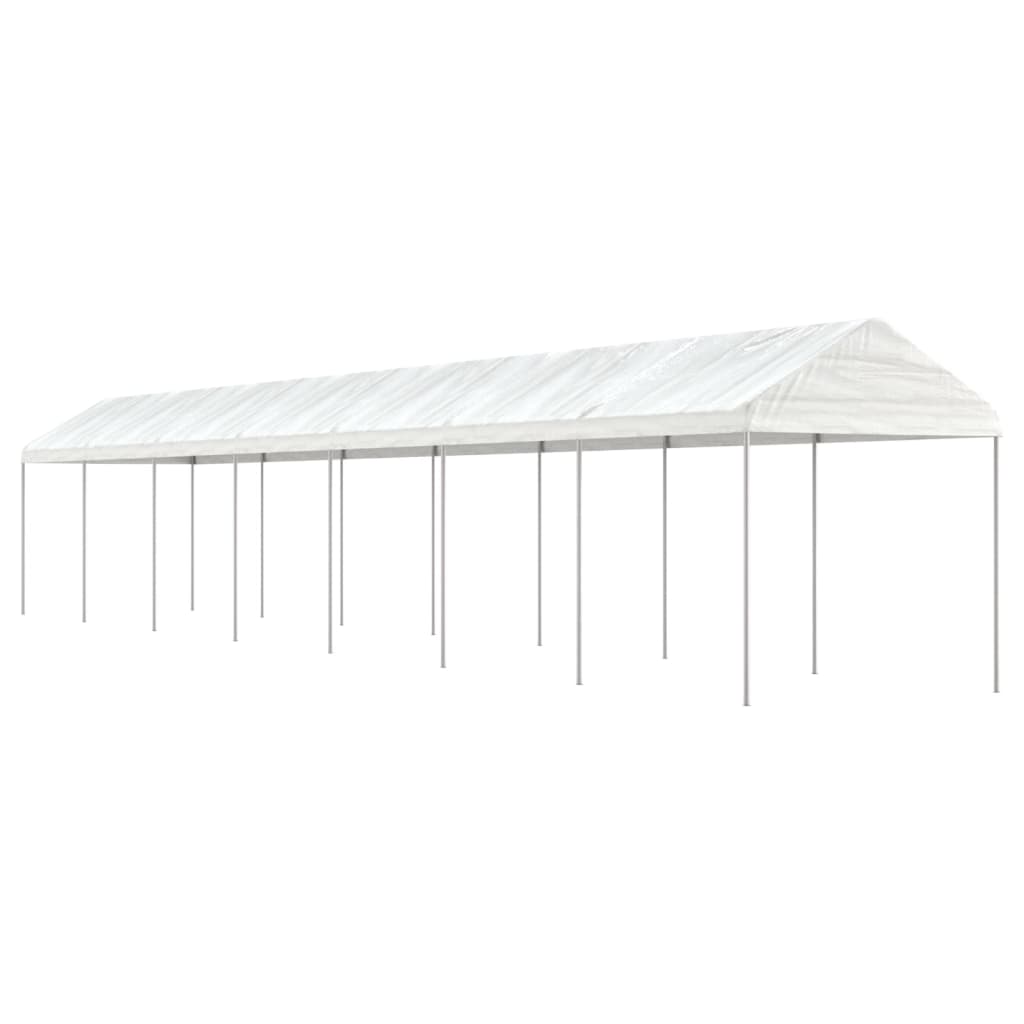 vidaXL Prieel met dak 4,46x2,28x2,69 m polyetheen wit
