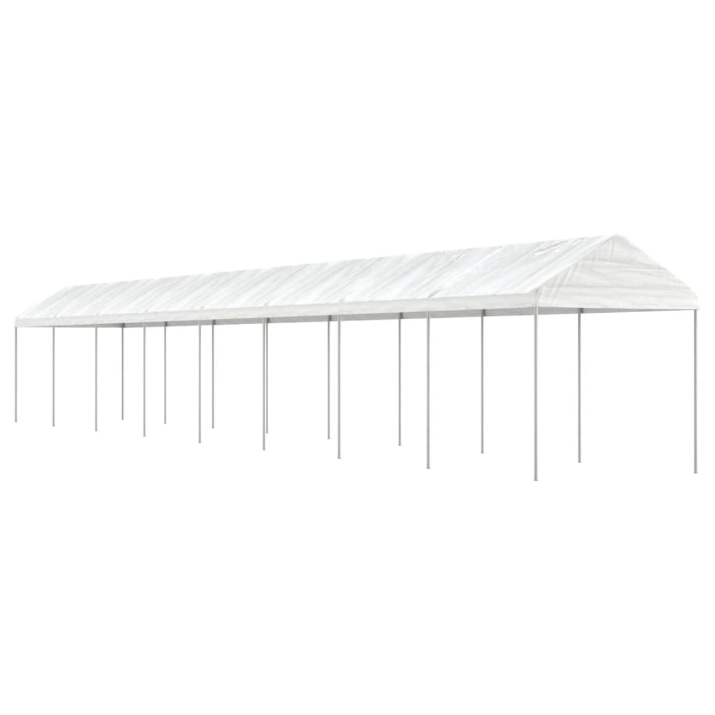 vidaXL Prieel met dak 4,46x2,28x2,69 m polyetheen wit