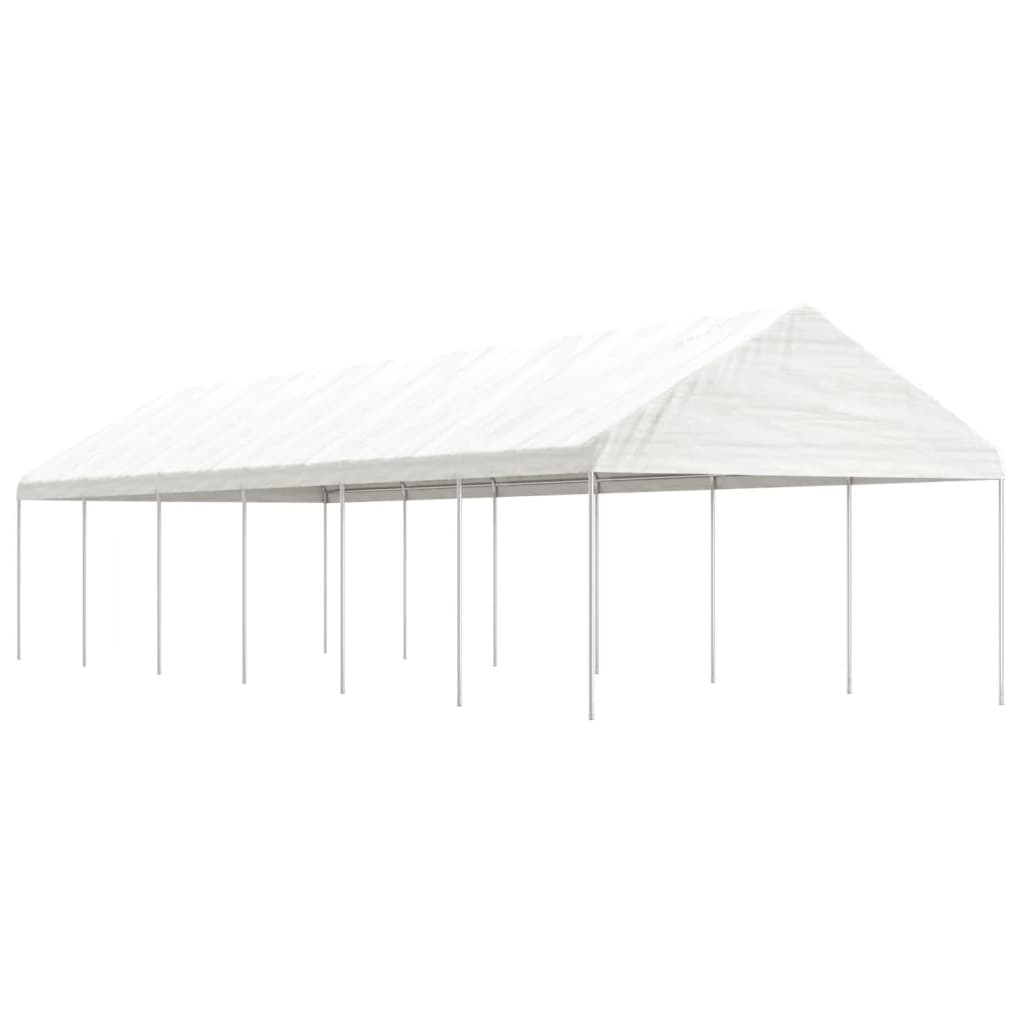 vidaXL Prieel met dak 4,46x4,08x3,22 m polyetheen wit