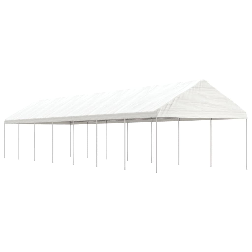 vidaXL Prieel met dak 4,46x4,08x3,22 m polyetheen wit