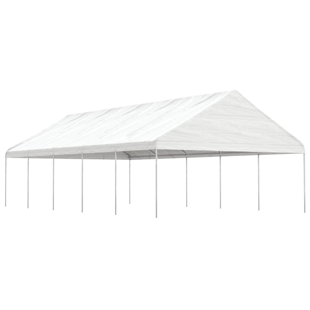 vidaXL Prieel met dak 4,46x5,88x3,75 m polyetheen wit