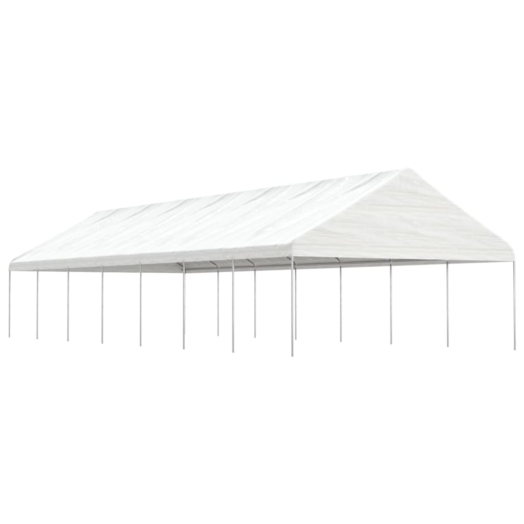 vidaXL Prieel met dak 4,46x5,88x3,75 m polyetheen wit