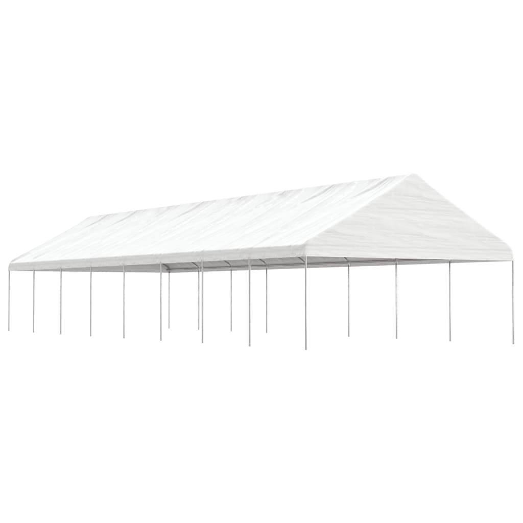 vidaXL Prieel met dak 4,46x5,88x3,75 m polyetheen wit