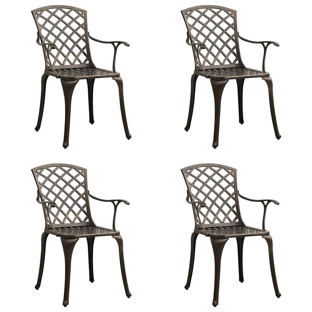 vidaXL Garden Chairs 2 pcs Cast Aluminum Bronze