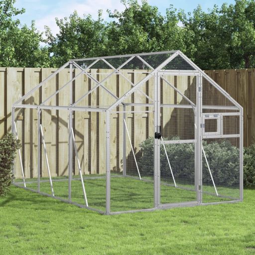 vidaXL Aviary 179x100x185 cm aluminium silver
